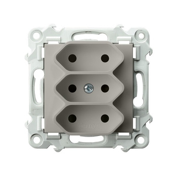 Gniazdo potrójne EURO seria SZAFIR kolor Kaszmirowy beż symbol GP-3Z/m/83