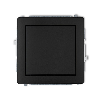 Mechanizm łącznika zwiernego, jednobiegunowego bez piktogramu Karlik seria DECO 12DWP-4.1 kolor czarny mat