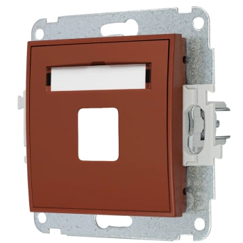 Mechanizm gniazda multimedialnego pojednczego bez modułu standard Keystone Karlik seria MINI 63MGM-1P kolor terakota