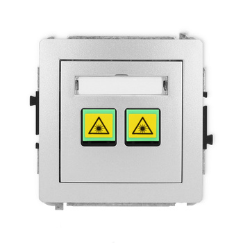 Mechanizm gniazda światłowodowego/optycznego podwójnego Karlik seria DECO 7DGOP-2 kolor srebrny metalik