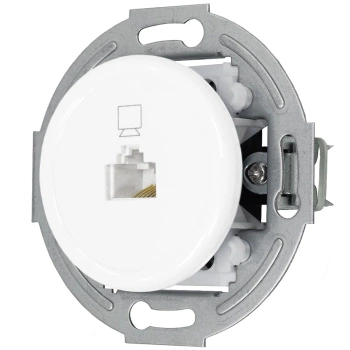 Gniazdo internetowe rj45 kat.5e  seria retro styl loft kolor biały TG-RE-61W