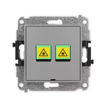 Mechanizm gniazda światłowodowego/optycznego podwójnego, bez pola opisowego Karlik seria ICON 27IGOPBO-2 kolor szary mat