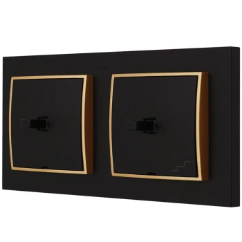 Włącznik światła pojedynczy i schodowy usa kolor czarny mat/złoty