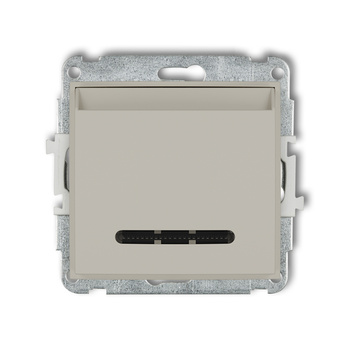 Mechanizm łącznika hotelowego pojedynczego podświetlenie niebieskie Karlik seria ICON 60ISH-1.2 kolor taupe