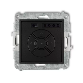 Mechanizm elektronicznego sterownika roletowego przycisk centralny/dodatkowy Karlik seria ICON 12ISR-6 kolor czarny mat