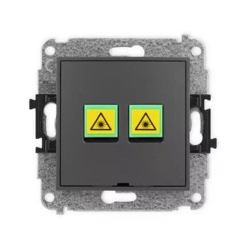 Mechanizm gniazda światłowodowego/optycznego podwójnego, bez pola opisowego Karlik seria MINI 28MGOPBO-2 kolor grafitowy mat