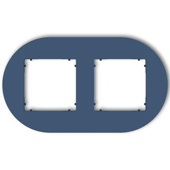 Ramka uniwersalna podwójna okrągła z tworzywa Karlik seria MINI 64MRTO-2 kolor navy blue