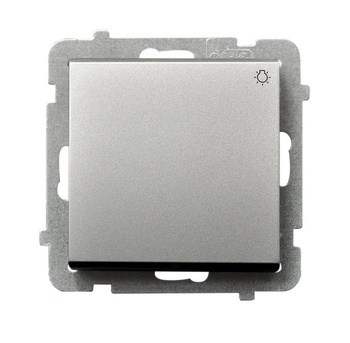 Łącznik zwierny "światło" seria SONATA kolor Srebro mat symbol ŁP-5R/m/38