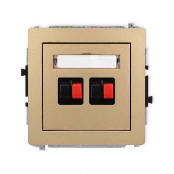 Mechanizm gniazda głośnikowego podwójnego Karlik seria DECO 8DGG-2 kolor złoty metalik