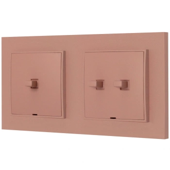 Włącznik pojedynczy i podwójny w stylu USA ramka kwadratowa seria Mini kolor łososiowy