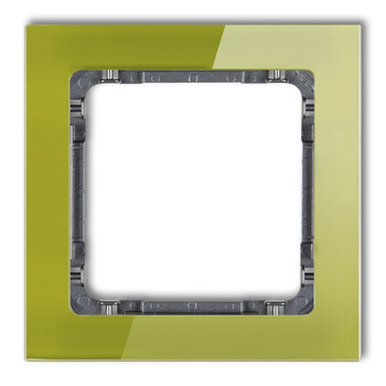 Ramka uniwersalna pojedyncza - efekt szkła ramka zielona; spód grafitowy Karlik seria DECO 2-11-DRS-1 kolor zielony