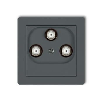 Mechanizm gniazda multimedialnego 3F DATA Vectra Karlik seria DECO 28DGMV kolor grafitowy mat