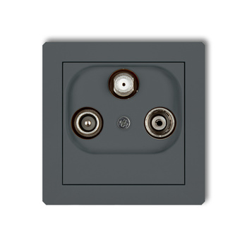 Mechanizm gniazda abonenckiego RTV-SAT końcowego 2 wejścia antenowe Karlik seria DECO 28DGST kolor grafitowy mat