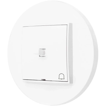 Włącznik dzwonkowy w stylu USA ramka okrągła seria Mini kolor biały