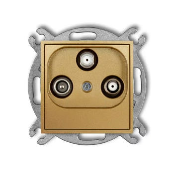 Mechanizm gniazda abonenckiego 2 wyjścia SAT + TV Karlik seria ICON 29IGSN kolor złoty