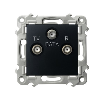 Gniazdo RTV-DATA seria SZAFIR kolor Czarny metalik symbol GPA-ZD/m/33