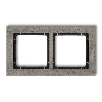 Ramka uniwersalna podwójna - beton ramka: ciemnoszary; spód: czarny Karlik seria DECO 28-12-DRB-2 kolor ciemnoszary