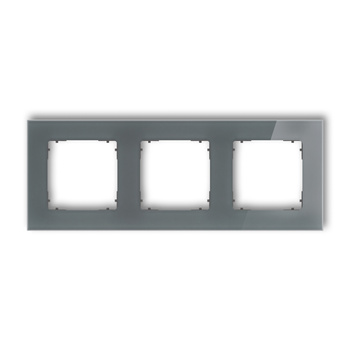 Ramka uniwersalna potrójna kwadratowa - efekt szkła ramka: grafitowa spód: grafitowy mat Karlik seria ICON 28-28-IRSK-3 kolor grafitowy