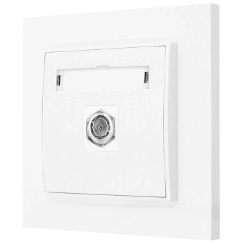 Gniazdo antenowe 1x z ramką prostą seria MINI kolor biały mat