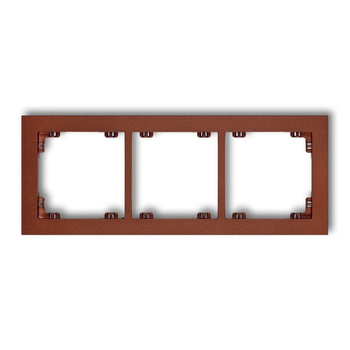 Ramka uniwersalna potrójna z tworzywa Karlik seria DECO 9DR-3 kolor brązowy metalik