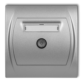 Gniazdo antenowe TV pojedyncze Karlik seria LOGO 7LGTV-1 kolor srebrny metalik