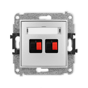 Mechanizm gniazda głośnikowego podwójnego Karlik seria ICON 7IGG-2 kolor srebrny metalik