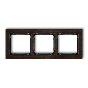 Ramka uniwersalna potrójna - efekt drewna ramka wenge; spód czarny Karlik seria DECO DRD-3G kolor efekt wenge