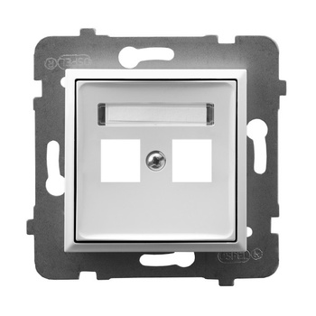 Obudowa gniazda podwójnego typu Keystone prosta seria ARIA kolor Biały symbol GPK-2U/p/00