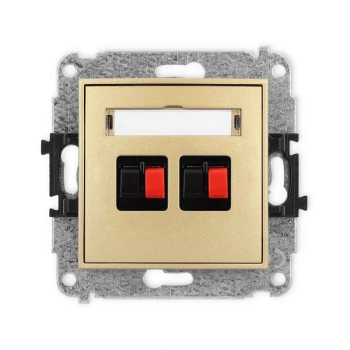 Mechanizm gniazda głośnikowego podwójnego Karlik seria MINI 29MGG-2 kolor złoty