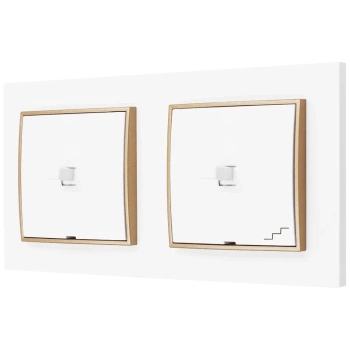 Włącznik światła pojedynczy i schodowy usa kolor biały/złoty