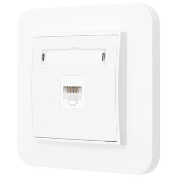 Gniazdo internetowe rj45 1x z ramką zaokrągloną seria MINI kolor biały
