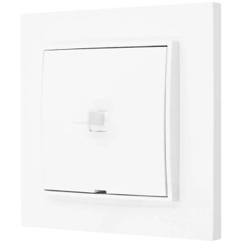 Włącznik pojedynczy w stylu USA ramka kwadratowa seria Mini kolor biały mat