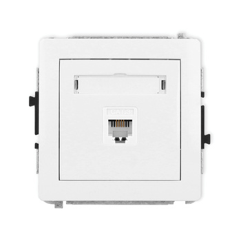 Mechanizm gniazda telefonicznego pojedynczego 1xRJ11, 4-stykowy, beznarzędziowe Karlik seria DECO DGT-1 kolor biały