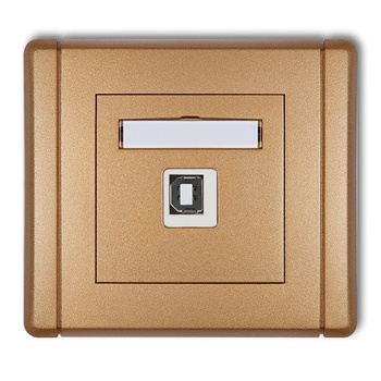 Gniazdo pojedyncze USB A-B 2.0 Karlik seria FLEXI 8FGUSB-3 kolor złoty metalik