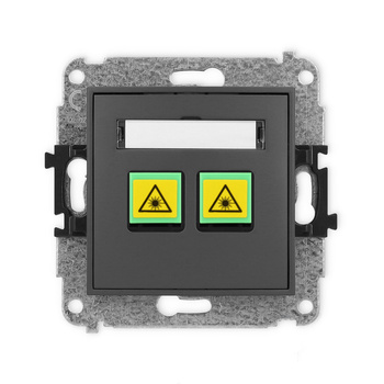 Mechanizm gniazda światłowodowego/optycznego podwójnego Karlik seria ICON 28IGOP-2 kolor grafitowy mat