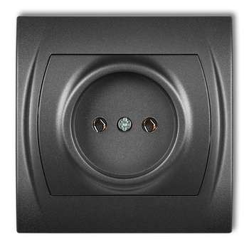 Gniazdo pojedyncze bez uziemienia 2P bez przesłon torów prądowych Karlik seria LOGO 11LGP-1 kolor grafitowy