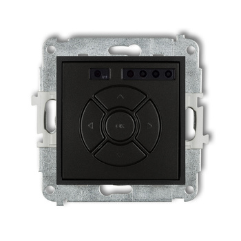 Mechanizm elektronicznego sterownika roletowego sterowanie lokalne i pilotem, sterowanie strefą Karlik seria ICON 12ISR-3 kolor czarny mat