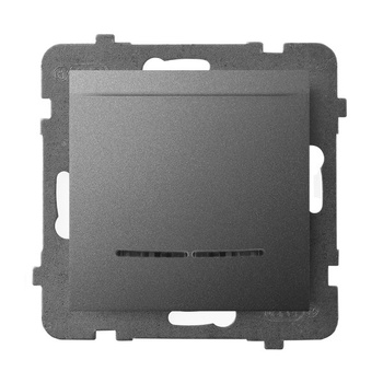 Łącznik hotelowy z podświetleniem pomarańczowym seria ARIA kolor Szary mat symbol ŁP-15US/m/70