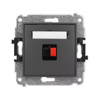 Mechanizm gniazda głośnikowego pojedynczego Karlik seria ICON 28IGG-1 kolor grafitowy mat