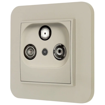 Gniazdo rtv-sat z ramką zaokrągloną seria MINI kolor taupe