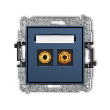 Mechanizm gniazda głośnikowego pojedynczego typu banan - czerwony i czarny, pozłacany, 4 mm2, skręcany Karlik seria MINI 64MGG-4 kolor navy blue