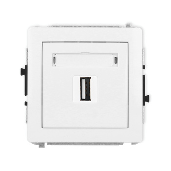 Mechanizm gniazda pojedynczego USB A-A 2.0 Karlik seria DECO DGUSB-1 kolor biały