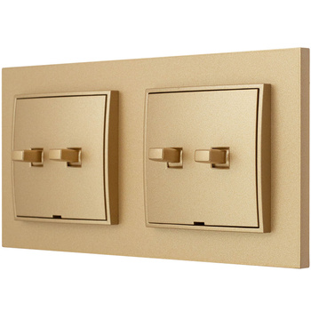 Włącznik światła Dwa podwójne usa kolor złoty