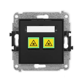 Mechanizm gniazda światłowodowego/optycznego podwójnego Karlik seria MINI 12MGOP-2 kolor czarny mat