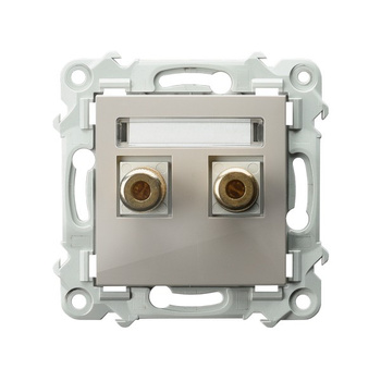 Gniazdo głośnikowe pojedyncze seria SZAFIR kolor Kaszmirowy beż symbol GGN-1Z/m/83