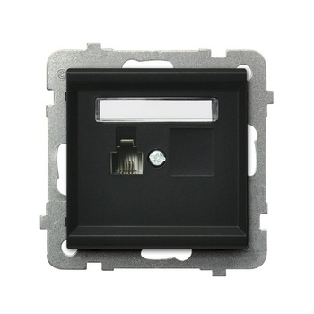 Gniazdo telefoniczne pojedyncze seria SONATA kolor Czarny metalik symbol GPT-1R/m/33