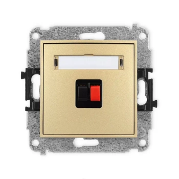 Mechanizm gniazda głośnikowego pojedynczego Karlik seria MINI 29MGG-1 kolor złoty