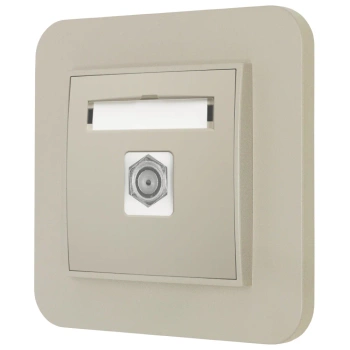 Gniazdo antenowe 1x z ramką zaokrągloną seria MINI kolor taupe