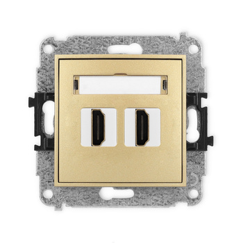 Mechanizm gniazda podwójnego HDMI 2.0, 4K Karlik seria ICON 29IHDMI-4 kolor złoty