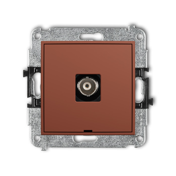 Mechanizm gniazda pojedynczego BNC, bez pola opisowego Karlik seria ICON 63IGBNCBO-1 kolor terakota
